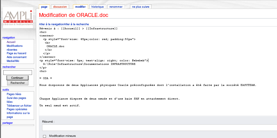 Page wiki avec images